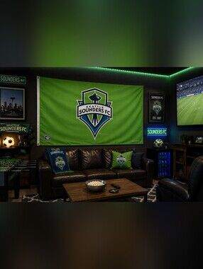 Seattle Sounders FC MLS Soccer Flag Banner 3x5 Green Team Logo 2009 Fan Flag